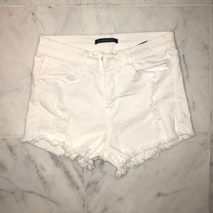White jean shorts